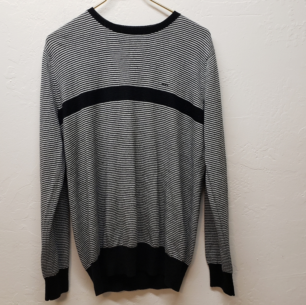 RVCA mens striped pullover sweater, large